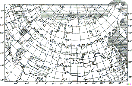 Карта России – схема листов (разграфка, номенклатура), навигаторы Glospace (ГЛОНАСС / GPS)