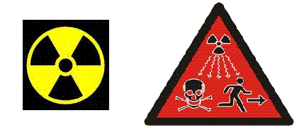 Знаки – "Радиация" и "Радиационная опасность"